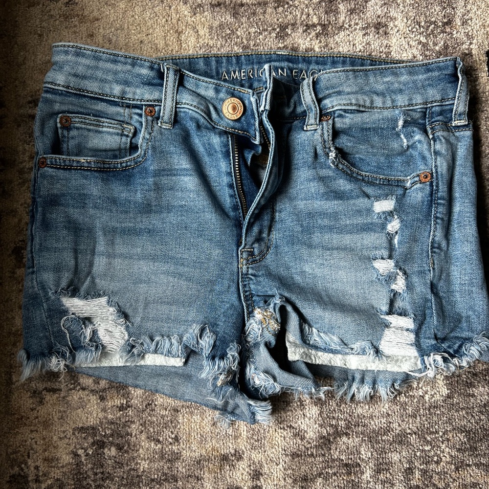 American Eagle Outfitters Distressed Blue Jean Shorts